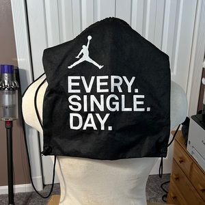 Jordan Black & White Drawstring Gym Sack/Knapsack
